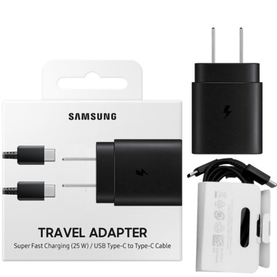 25W Super Fast PD Charger USB C Wall Adapter Type C to USB C Cable For Samsung