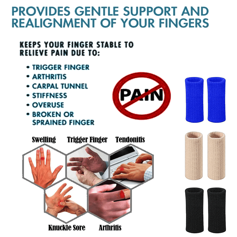 Finger Sleeves Splint Brace Support Arthritis Triggger Finger Compression Sports