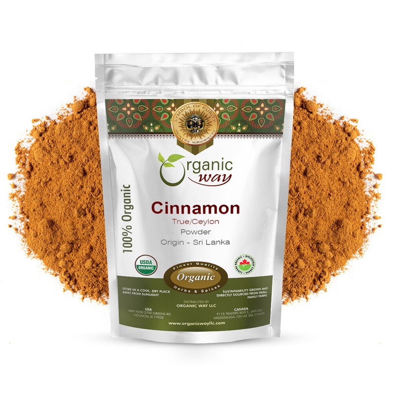 Organic Way True Ceylon Cinnamon Powder - Organic, Kosher &