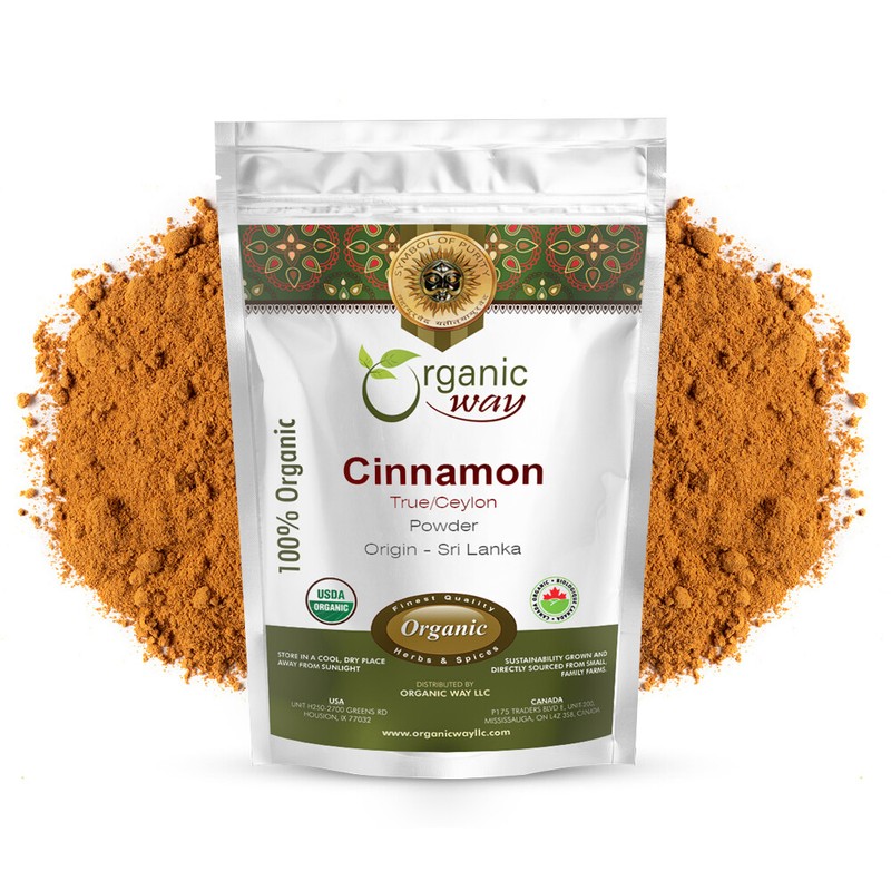 Organic Way True Ceylon Cinnamon Powder - Organic, Kosher & Usda Certified