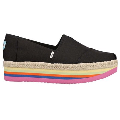 

TOMS Alpargata Rope Женские слипоны на высокой платформе, черные, повседневные, на плоской подошве, 10017849T, Черный, TOMS Alpargata Rope High Platform Slip On