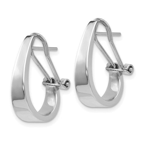 Pre-owned Goldia 14k White Gold Polished Hoop Earrings