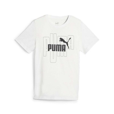 

Футболка с короткими рукавами и круглым вырезом Puma Graphics No.1 для мальчиков, белая повседневная футболка белого цвета, Белый, Puma Graphics No.1 Logo Crew Neck Short Sleeve T-Shirt Youth