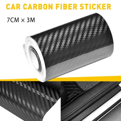 Car 7CM Door Carbon Plate Fiber Bumper Sill Cover Scuff Anti Scratch Sticker