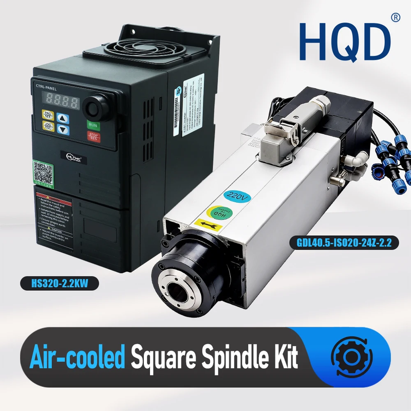 HQD ATC Spindle Motor 2200w For wood Aluminium soft metal ISO20 300-400hz 18000-