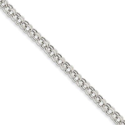 Pre-owned Superdealsforeverything Real 14kt White Gold Lite 5mm Double Link Charm Bracelet; 7.25 Inch