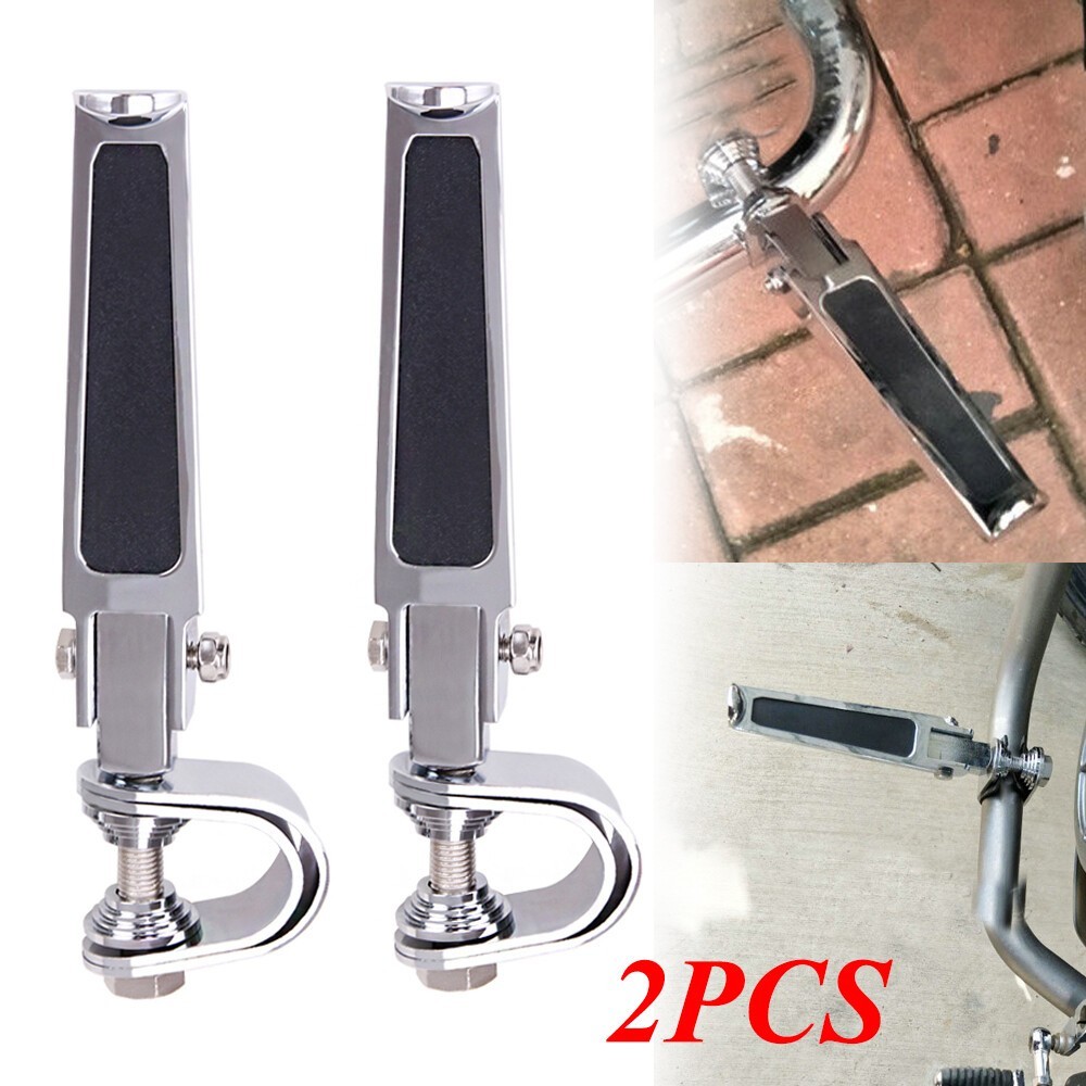 Chrome 1" 1-1/4" Crash Bar Motorcycle Street Bike Highway Foot Pegs Rest USA