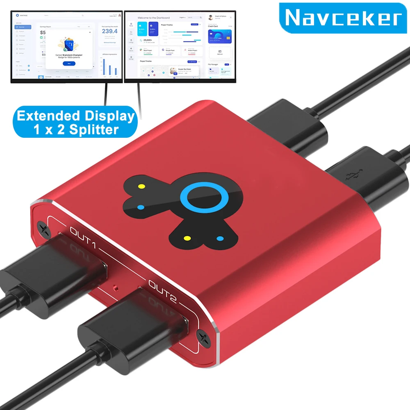 USB 3.0 HDMI Splitter Extend Display Mode USB to HDMI 1 In 2 Out Video Distribut
