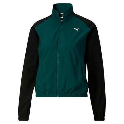 

Puma Fit Logo Color Block Woven Full Zip Training Jacket Womens Green Casual Ath, Зеленый, Puma Fit Logo Color Block Woven Full Zip Training Jacket