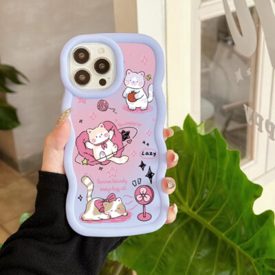 Wave Cat For Various Phone Back Case Hot Cute Cartoon Cover Hot Soft Women Girls