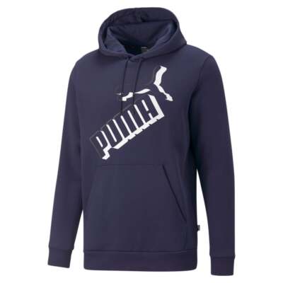 

Puma Essentials Logo Pullover Hoodie Мужская синяя повседневная верхняя одежда 84986406, Синий