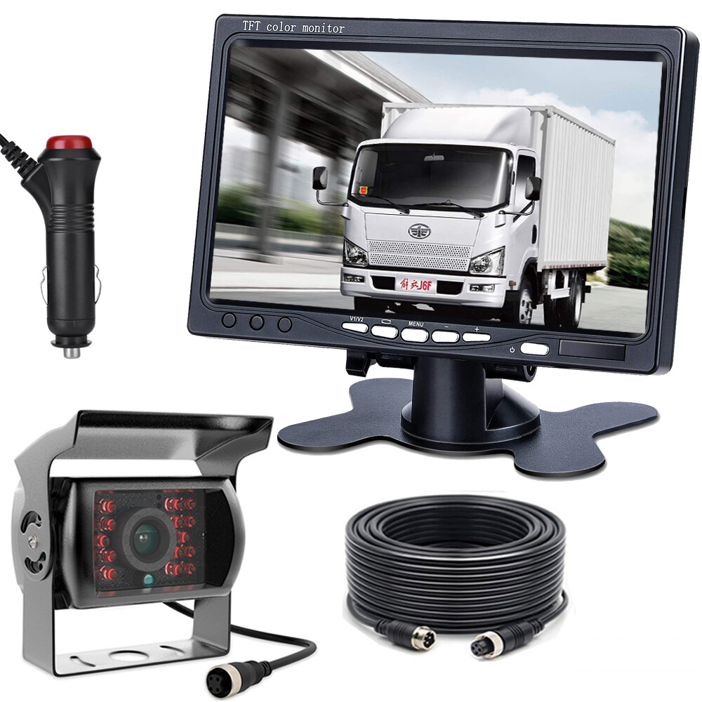 7" Car Monitor & Rear View Reverse Backup Camera Kit For Truck VAN RV AG Tractor