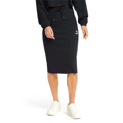 

Юбка Puma Classics Ribbed Midi Женская Черная Повседневная 671975-01, Черный