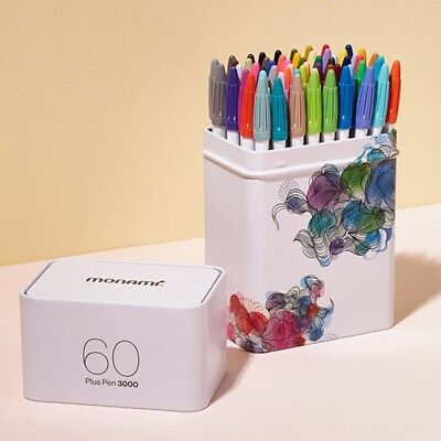 Monami Plus Pen 3000 60 Colors SET Water-based Marking Pen 