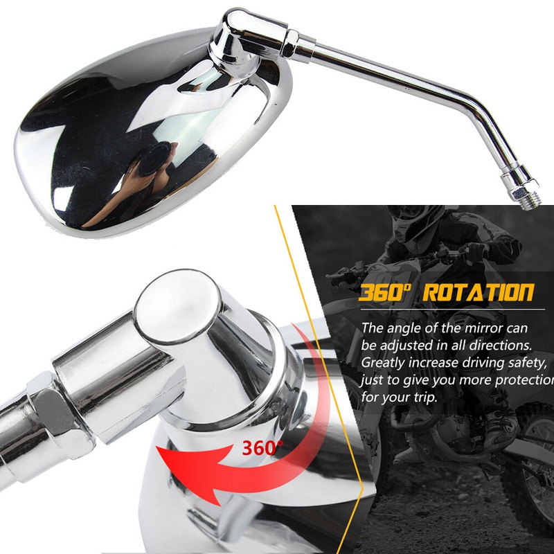 Motorcycle Chrome Rear View Mirrors 10mm For HONDA VTX 1300 1800 - Foto 4