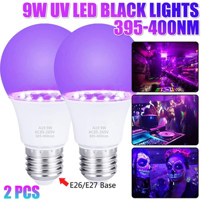 2x E26 E27 LED UV Light Bulb Ultra Violet Blacklight Bulb Neon Glow in the Dark