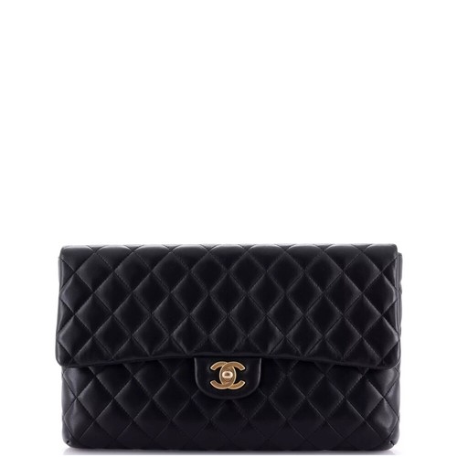 CHANEL Clutch Bag Deauville Line Logo Coco Mark Denim A80117