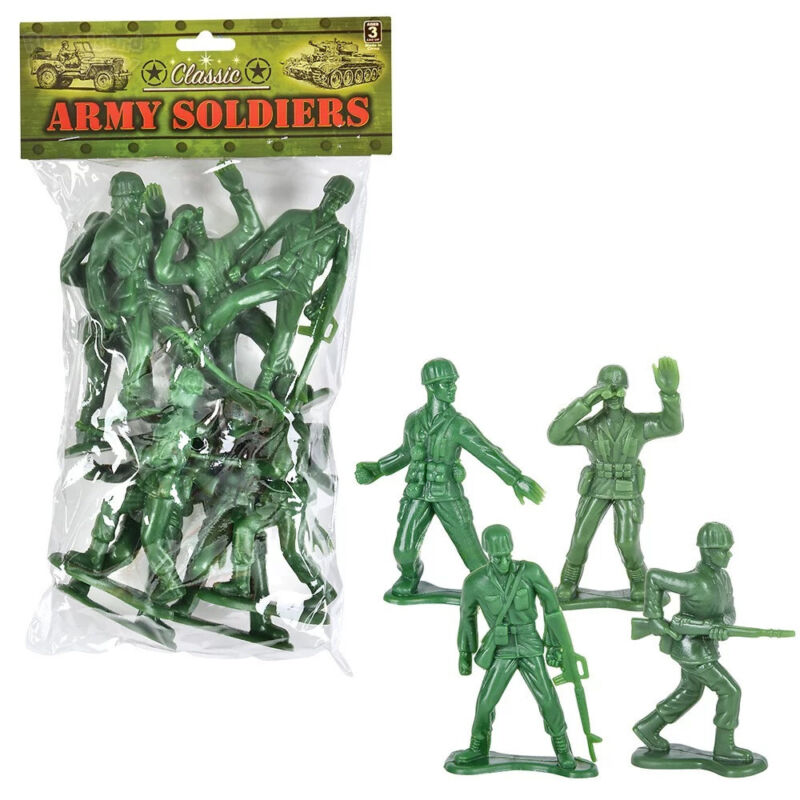 Highly Detailed Large Green US Army Men Action  Figures Soldier 8 Pack Set. (4")