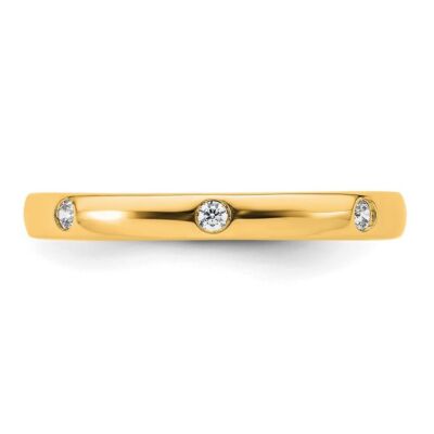 Pre-owned Diamond2deal 14k Yellow Gold Polished Size 6 Bezel-set 1/10ct Diamond Eternity Band Ring