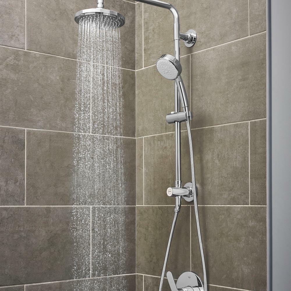 Grohe Vitalio Flex Shower System Handheld Shower Head Combo Kit Chrome