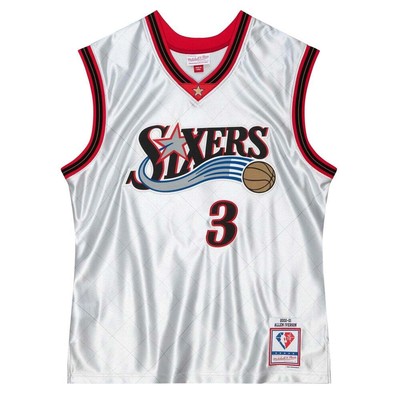 

Mitchell - Ness 75Th Platinum Swingman Реплика с V-образным вырезом Джерси мужская серебристая SMJY475, Серебряный, Mitchell - Ness 75Th Platinum Swingman VNeck Replica Jersey