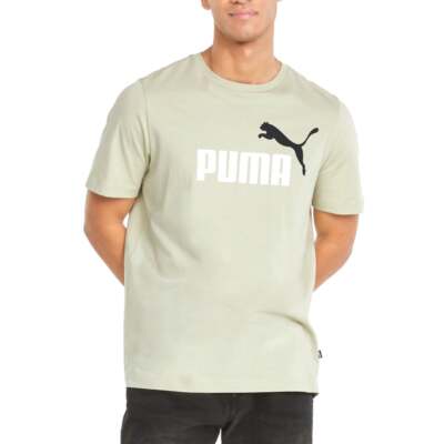 

Puma Essentials 2 Футболка с круглым вырезом и короткими рукавами Мужские зеленые повседневные топы 586641-3, Зеленый, Puma Essentials 2 Crew Neck Short Sleeve T-Shirt