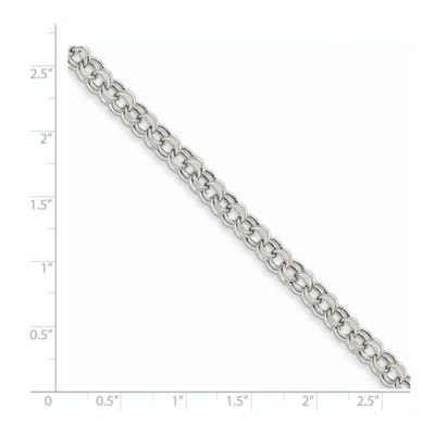 Pre-owned Superdealsforeverything Real 14kt White Gold Lite 5mm Double Link Charm Bracelet; 7.25 Inch