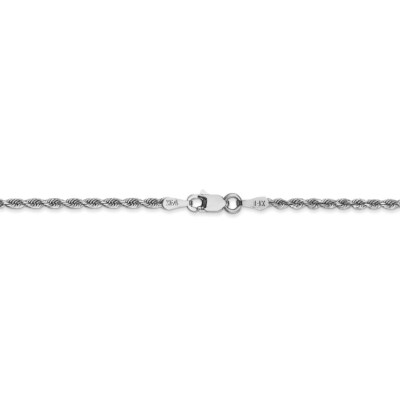 Pre-owned Superdealsforeverything Real 14kt White Gold 8 Inch 2mm Diamond-cut Quadruple Rope Lobster Clasp Chain