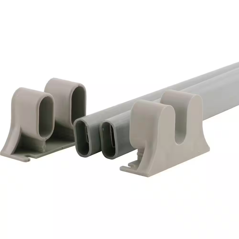 Screen Door Push Bar 36 Inch Steel Reinforced Gray Vinyl Storm Door Handle Guard