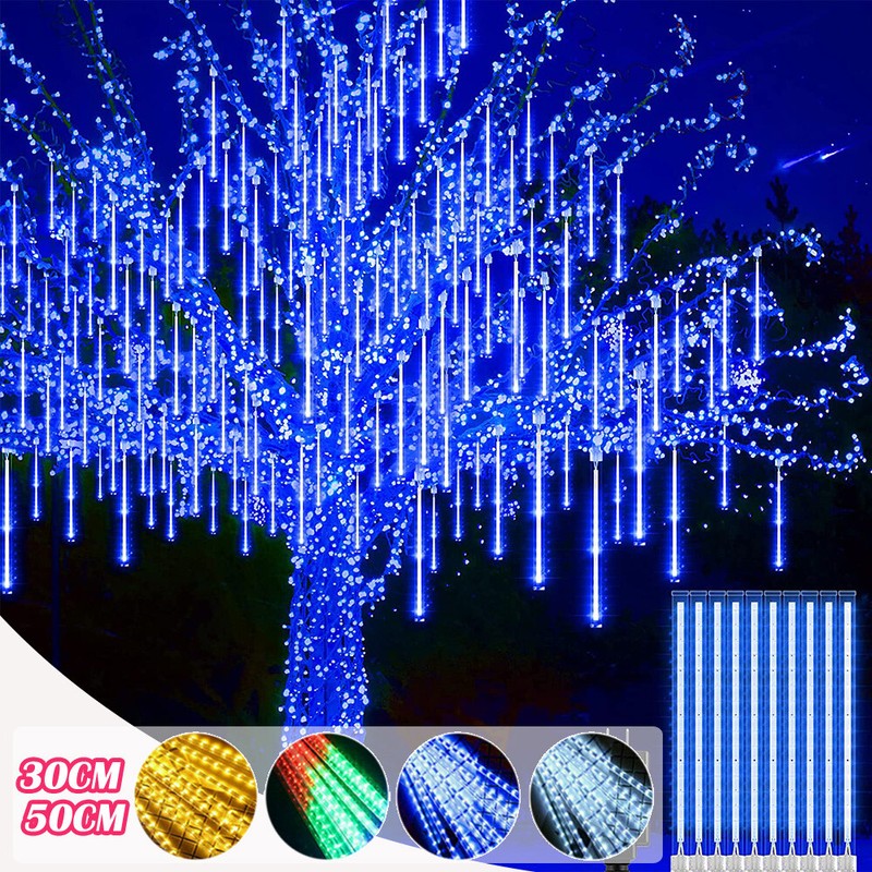 Led Lichterregen Meteorschauer Lichterkette Weihnachtsbaum Eiszapfen Schneefall