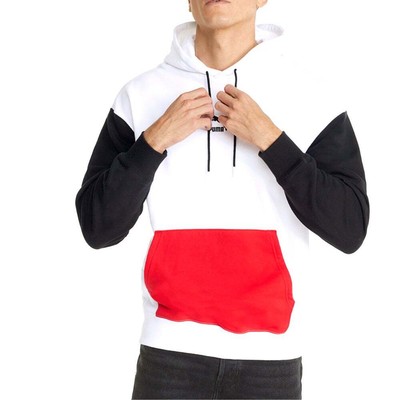 

Puma Classics Blocked Pullover Hoodie Мужская белая повседневная верхняя одежда 53460202, Белый