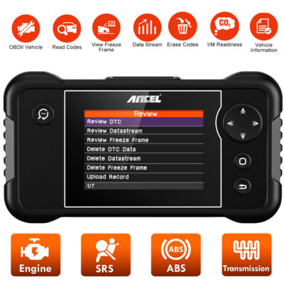 Check Engine ABS SRS OBD2 Scanner Transmission Car Code Reader Diagnostic Tool 