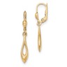 Pre-owned Skyjewelers Real 14kt Yellow Gold Gold Polished Dangle Leverback Earrings