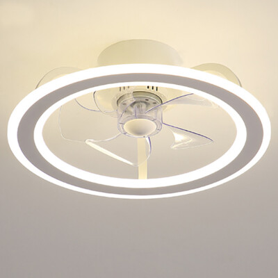 Modern LED Ceiling Light Fan 3 Speed Dimmable Flush Mount Lamp APP+Remote