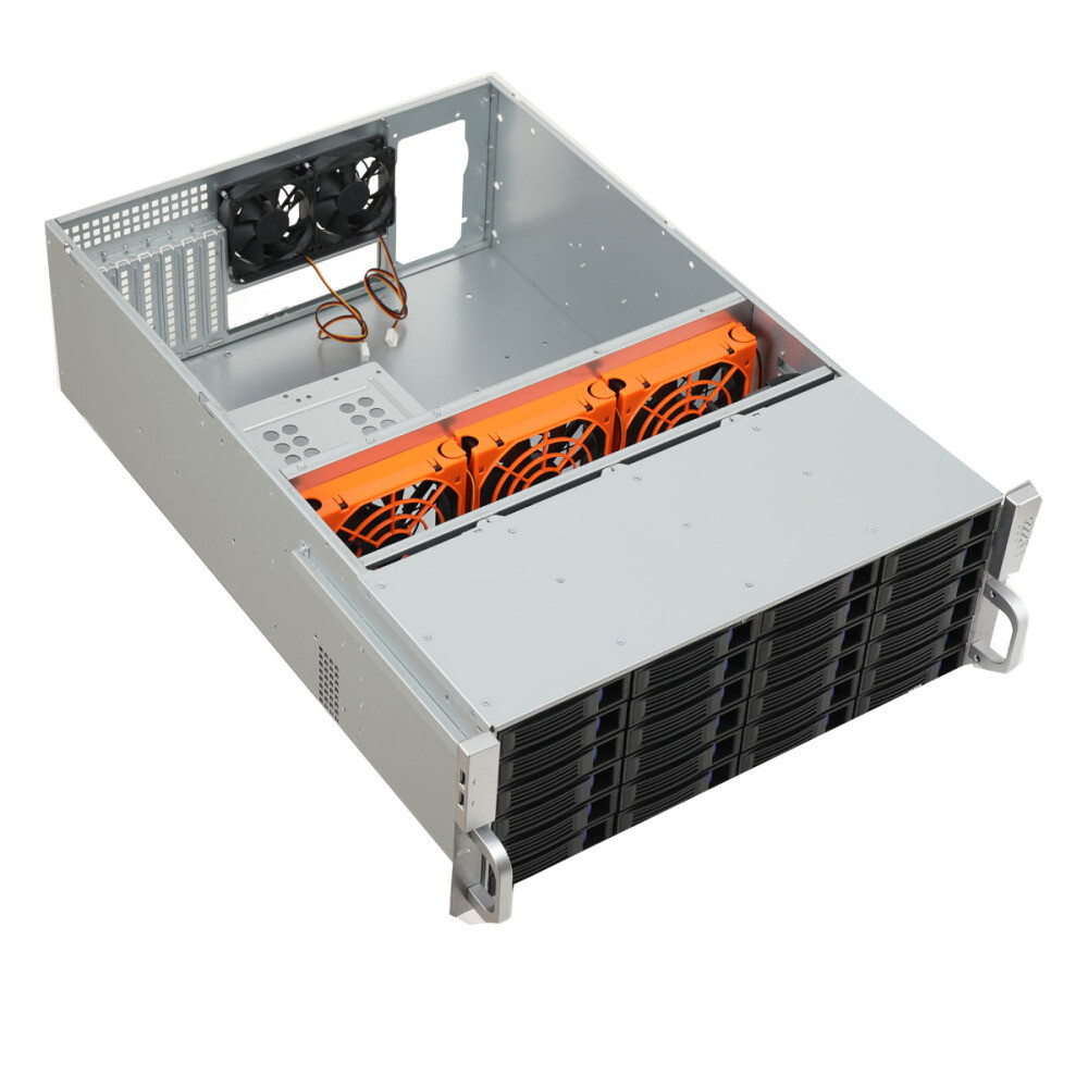 4U 24 x Hot-swappable SATA (II or III) / SAS Hot Swap Server Rackmount Chassis