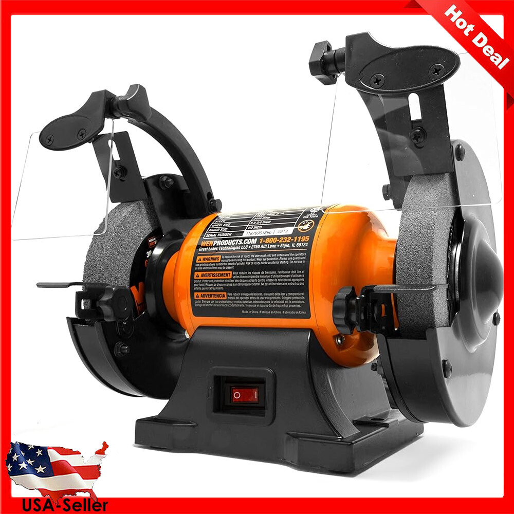 Electric Bench Grinder Single Speed Reviving Old Tools W/ Grit Wheel Workshop US