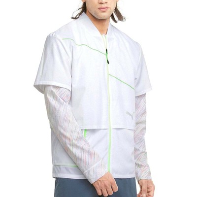 

Puma Run Woven Ultra Full Zip Jacket Мужская белая повседневная спортивная верхняя одежда 520854, Белый, Puma Run Woven Ultra Full Zip Jacket