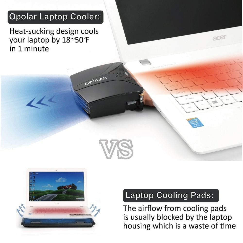 Opolar Laptop Cooler Vacuum Best Air Vent Fan Gaming Usb Powered Rapid Cooling