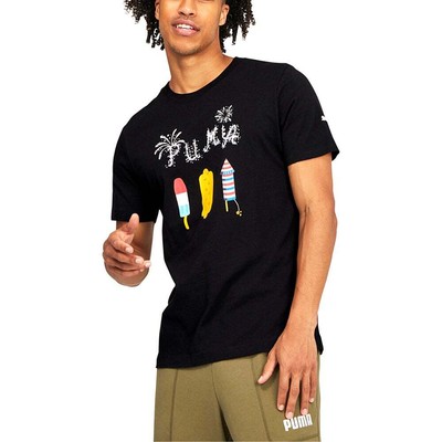 

Puma Celebrate 4Th Graphic Crew Neck Футболка с коротким рукавом Мужские черные повседневные топы, Черный, Puma Celebrate 4Th Graphic Crew Neck Short Sleeve T-Shirt