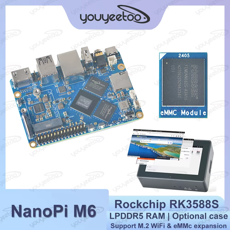 NanoPi M6 Development Board Open-Sourced 64bit RK3588S Mini SBC LPDDR5 RAM Nati