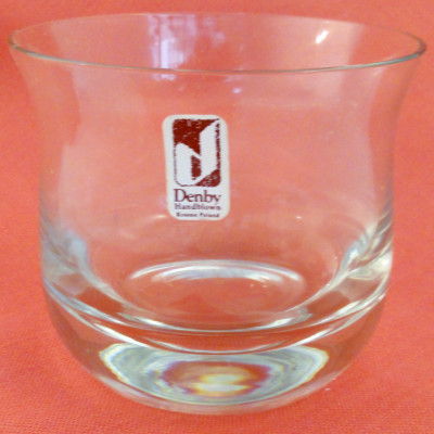 DENBY KROSNO AURORA CLEAR Double Old Fashioned 3.25'' tall NEW NEVER USED Poland