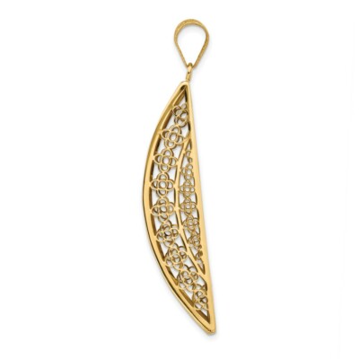 Pre-owned Superdealsforeverything Real 14kt Yellow Gold Polished Hollow Fancy Pendant