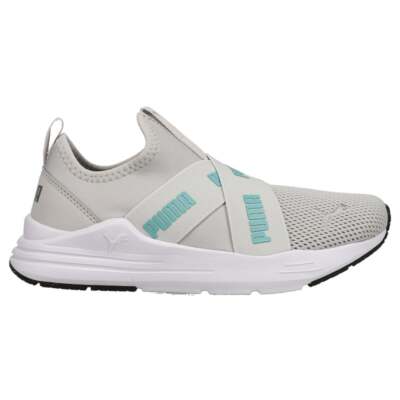 

Повседневная обувь Puma Wired Run Logo Slip On Youth Girls Grey Sneakers 383732-05, Puma Wired Run Logo Slip On Youth