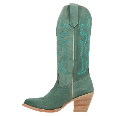 Pre-owned Ferrini Quinn Embroidered Snip Toe Cowboy Womens Green Casual Boots 8486151