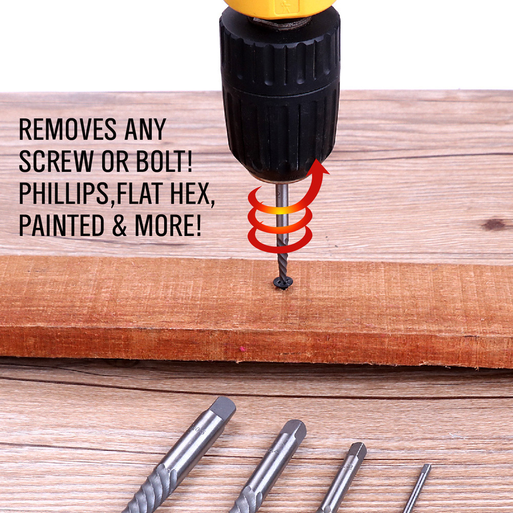 10pc Screw Extractor Easy Out Left Hand Drill Bit Remover Broken Bolt