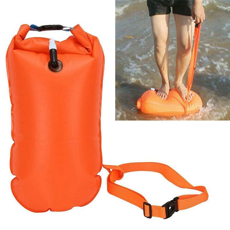 Schwimmboje aufblasbar Trockentasche wasserdicht Rettungsboje Neu