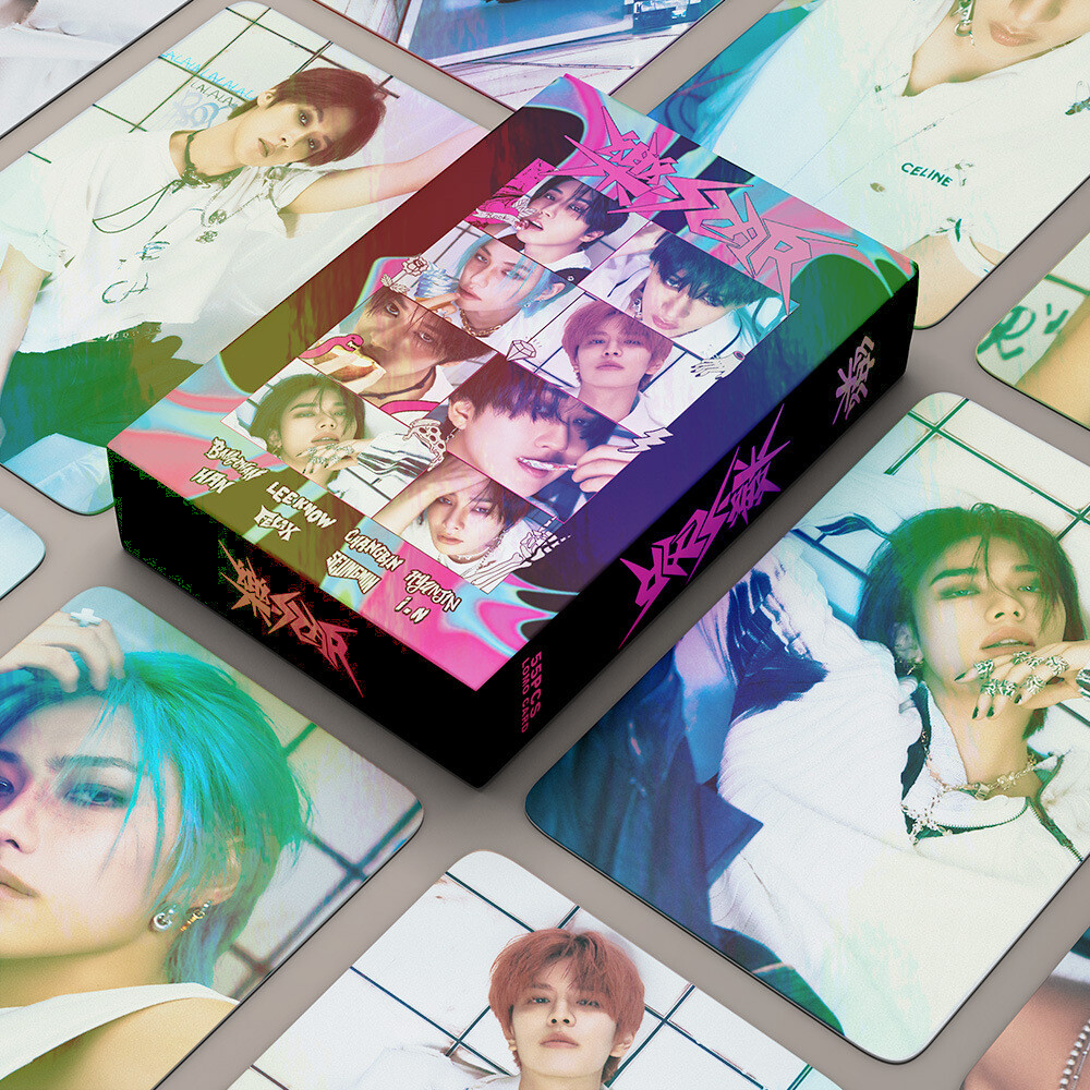 55pcs Kpop Stray Kids 樂-STAR Lomo Photo Cards Laser