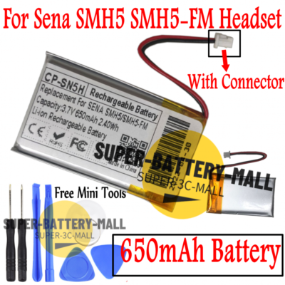3.7v 650mAh Repair Battery For Sena SMH5 SMH 5 FM Motorcycle