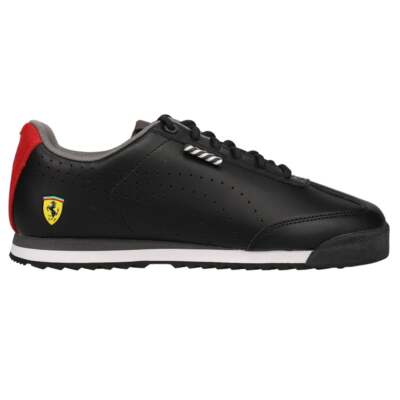 

Puma Ferrari Roma Via Perforated Lace Up Youth Boys Черные кроссовки Повседневная обувь, Черный, Puma Ferrari Roma Via Perforated Lace Up Youth