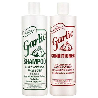 Nutrine Garlic Shampoo  + Conditioner (Unscented) 16oz w/Fre